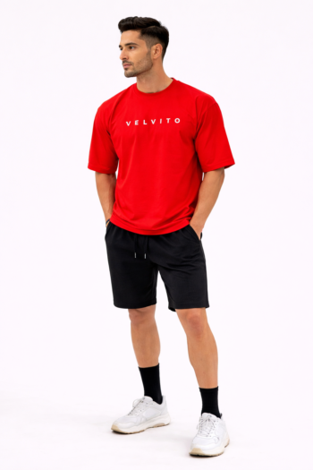 Velvito Red Oversized T-Shirt