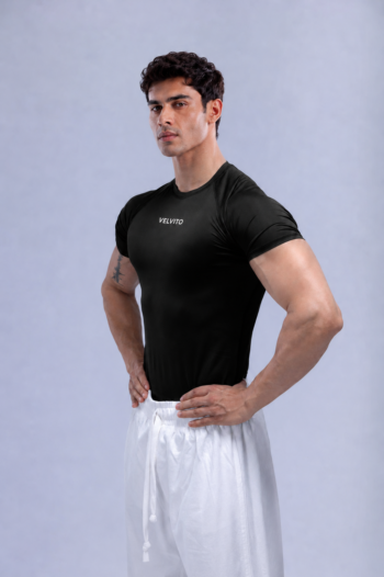 Compression Half Sleeves T-shirt Black