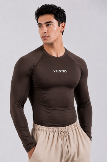 Compression Full Sleeves T-shirt Brown
