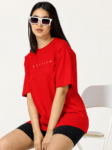Bold Arc Oversized T-shirt  Women's Red