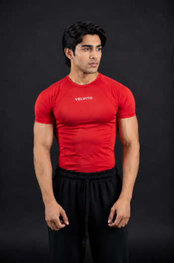 Air Tech Compression Half Sleeves T-shirt Red