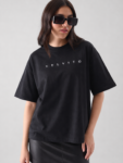 Bold Arc Oversized T-shirt  Women's Black