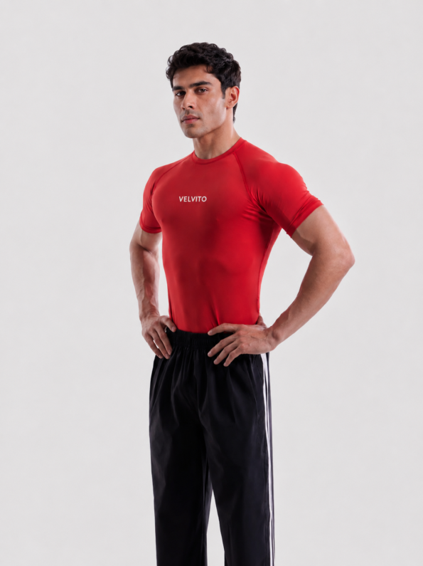 Compression Half Sleeves T-shirt Red