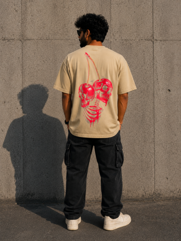 Cherry Skull Oversized T-Shirt