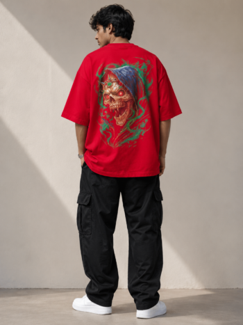 Crimson Eyes Oversized Tshirt Red