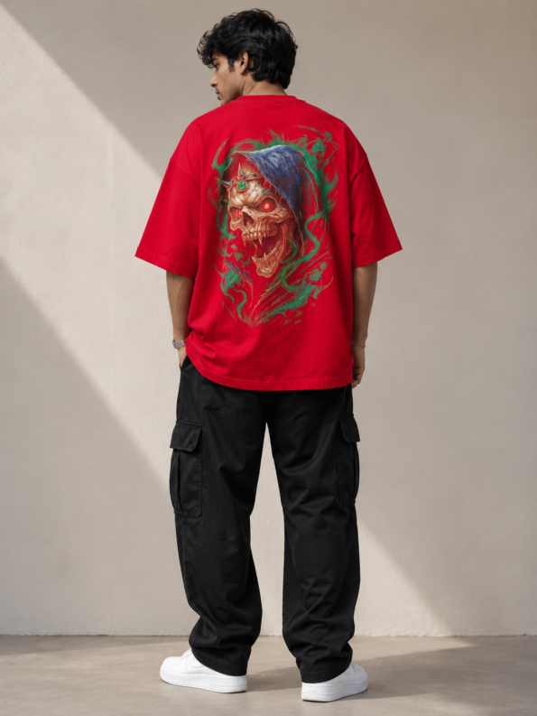 Crimson Eyes Oversized Tshirt Red