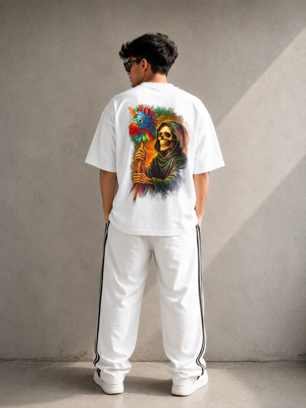 Grim Unicorn Oversized T-Shirt White